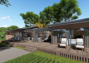 ललित स्टील फ़्रेम पूर्वनिर्मित मकान / हटाने योग्य सरल लकड़ी के घर